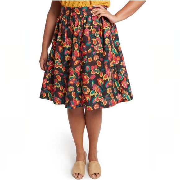 Modcloth Button Front Floral Full Skirt - Picture 10 of 10